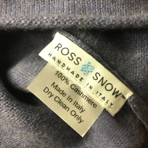 𝐑𝐎𝐒𝐒 ✳ 𝐒𝐍𝐎𝐖 100% Cashmere Palla de Neve Blue Beanie Cap - NEW!!! - Picture 7 of 7